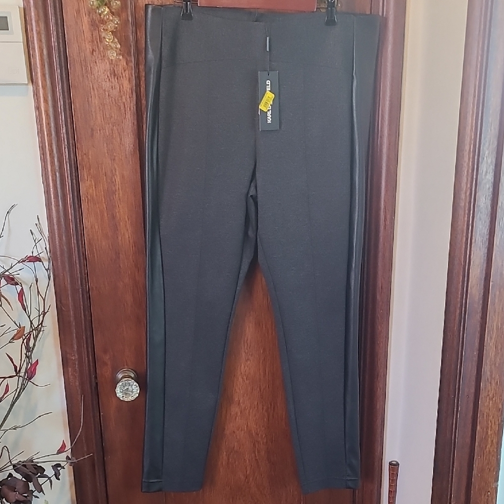Karl Largerfeld Black Knit Leggings Size XL